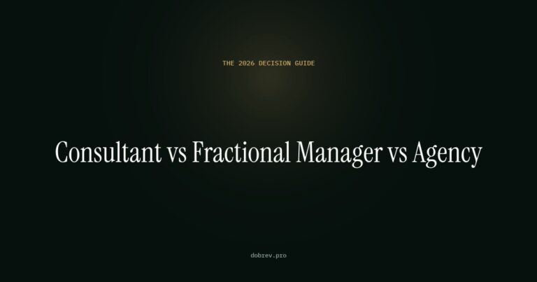 Ecommerce consultant vs fractional manager vs agency - the 2026 decision guide cover