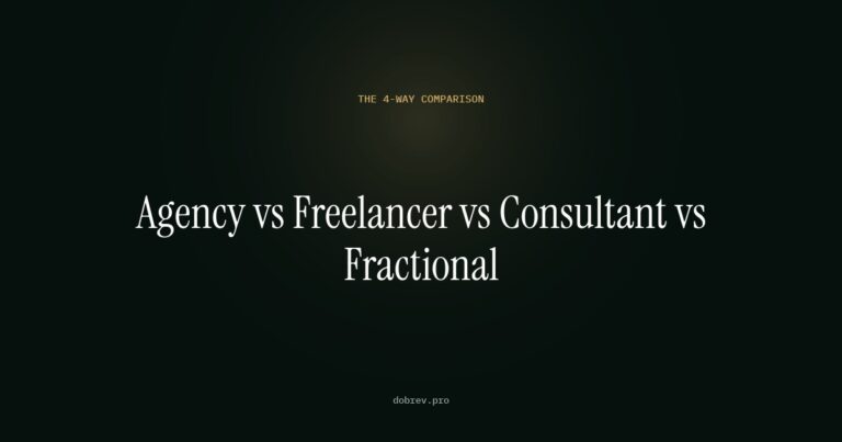 Ecommerce agency vs freelancer vs consultant vs fractional manager - article cover